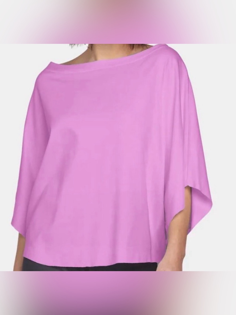 Relaxed Boatneck Tunic Top in Light Pink